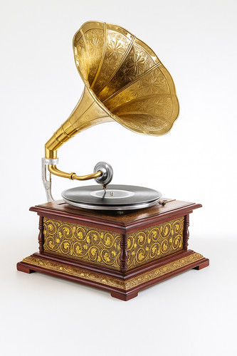 Grammophon trichter gold - grammophon,
